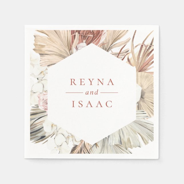 Rustikales Boho-Chic Personalisiert Paper Napkins Serviette (Vorderseite)