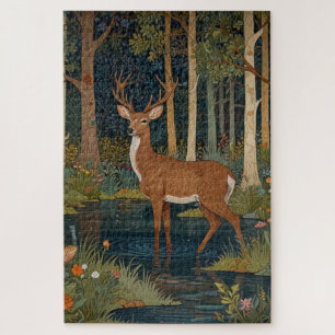 Rustikales Boho Deer Image im Waldpark Puzzle