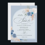 Rustikales Boho Dusty Blue Pampas Sweet 16 Einladung<br><div class="desc">Rustikale Kalligraphie Boho Dusty Blue Pampas Sweet 16 Einladung</div>