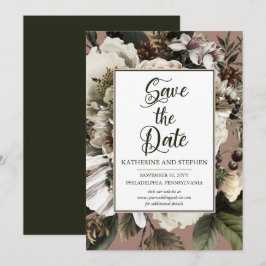 Rustikales Boho Dusty Pink Floral Bouquet Save The Date