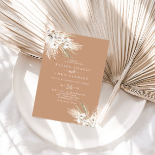 Rustikales Boho Elegante Lässige Hochzeit mit Flor Einladung