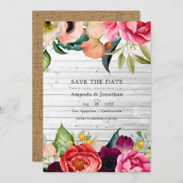 Rustikales Boho Floral Bohemisch Wedding Foto Rett Save The Date