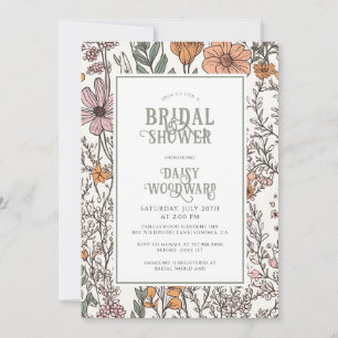 Rustikales Boho Floral Brautparty Einladung