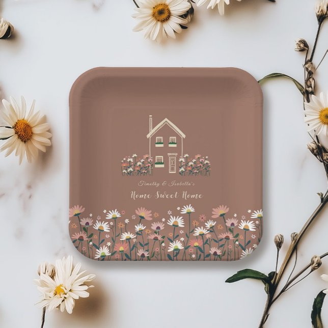 Rustikales Boho Floral Fall Housewarming Party Pappteller (Von Creator hochgeladen)