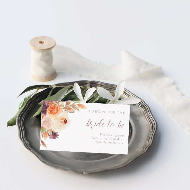 Rustikales Boho Floral Gemeinsames Rezept Brautpar Begleitkarte (Von Creator hochgeladen)