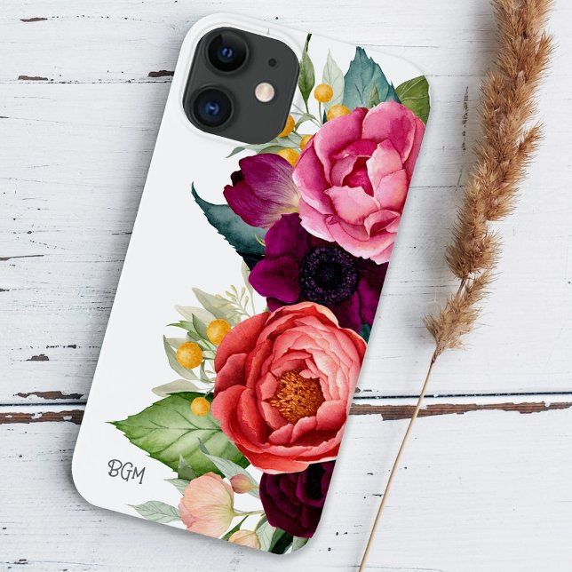 Rustikales Boho Floral mit Monogramm Case-Mate iPhone Hülle (Von Creator hochgeladen)