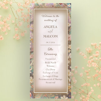 Rustikales Boho Floral Wedding Flat Program Programm