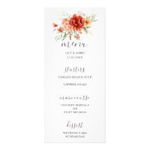 Rustikales Boho Floral Wedding Menu