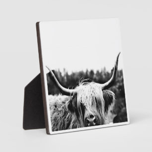 Rustikales Boho Highland Cow Plaque Fotoplatte
