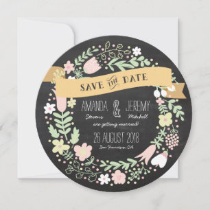 Rustikales Boho-Kreide-Foto Save the Date