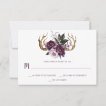 Rustikales Boho Lila Pflaumenrosa Peonies Antlers