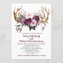 Rustikales Boho Lila Plum Peonies Antlers Wedding