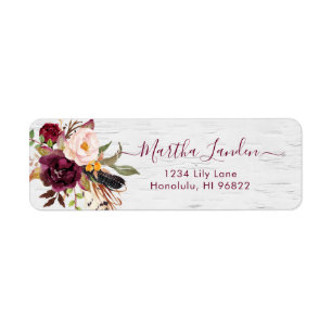 Rustikales Boho Marsala+Blush Wasserfarben Blume