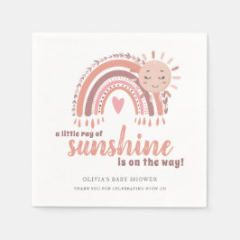 Rustikales Boho Minimalistisch Pink Baby Dusche Serviette