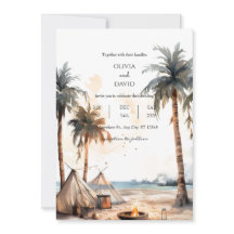 Rustikales Boho Palm Coastal Landschaftsstrand Hoc