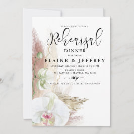 Rustikales Boho Pampas Grass Orchid Probe Dinner Einladung