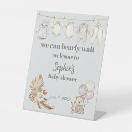 Rustikales Boho Pampas wir können frühzeitig warte Sockelschild