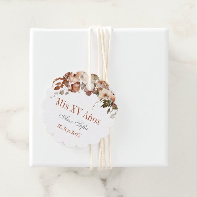 Rustikales Boho Quinceañera Geschenkanhänger (Beispiel)