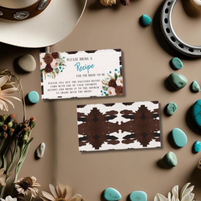 Rustikales Boho Rezept Brautparty Begleitkarte (Rustic Floral Boho Recipe Request Bridal Shower Enclosure Card)