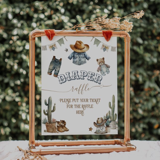 Rustikales Boho WildWest Boy Baby Duschkabine Wind Poster (Von Creator hochgeladen)