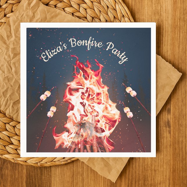 Rustikales Bonfire und Marshmallows Paper Napkin Serviette (Rustic Bonfire and Marshmallows Paper Napkin
)