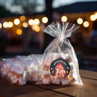 Rustikales Bonfire und Marshmallows Party Stickers