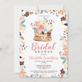 Rustikales Bordeaux-Brautparty Einladung