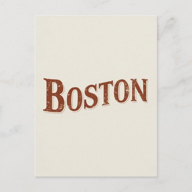 Rustikales Boston-Design Postkarte (Vorderseite)