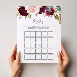 Rustikales Botanisches Baby-Bingo-Duschspiel