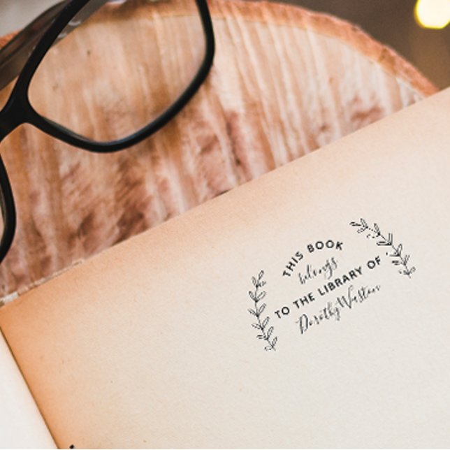 Rustikales Botanisches Bibliotheksbuch Modernstes Permastempel (Von Creator hochgeladen)