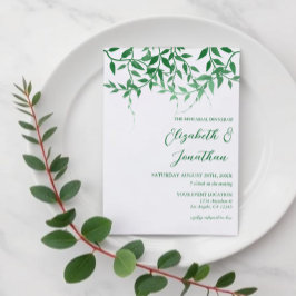 Rustikales botanisches Blätter Probe Abendessen Einladung