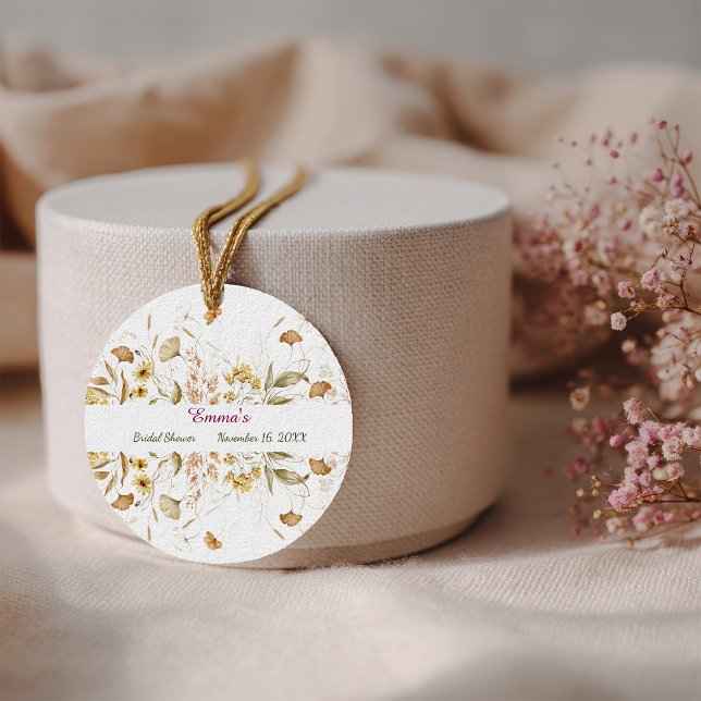 Rustikales botanisches Brautparty anpassen Geschenkanhänger (Von Creator hochgeladen)