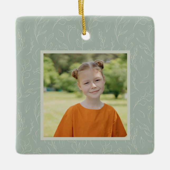 Rustikales botanisches Foto Keramikornament (Vorderseite)