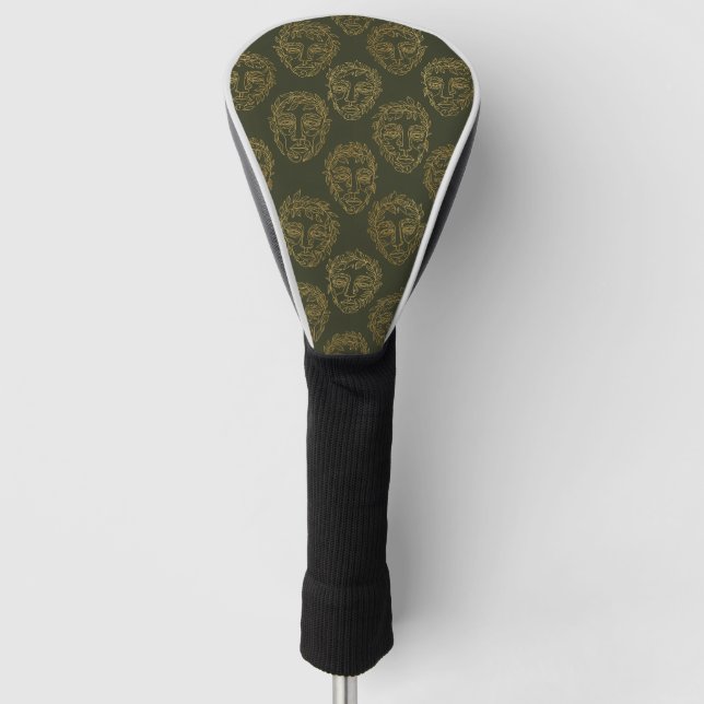 Rustikales botanisches Gesichtslinienmuster (2) Golf Headcover (Vorderseite)