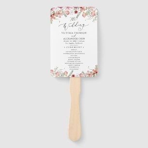 Rustikales Botanisches Hochzeitsprogramm Handfan Fächer