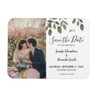 Rustikales botanisches Monogramm-Foto Save-the-Dat