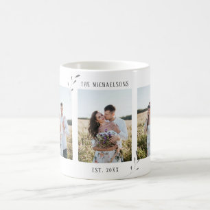 Rustikales botanisches Newlyweds-Foto Kaffeetasse