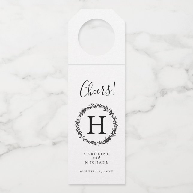 Rustikales Botanisches Ritt Flaschenanhänger (Vorderseite)