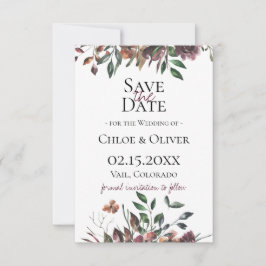 rustikales botanisches Save the Date Ankündigung