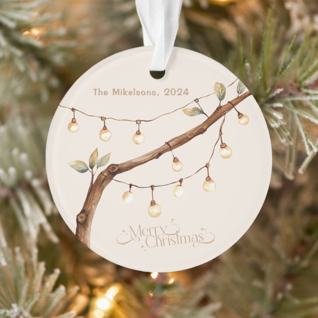 Rustikales botanisches Weihnachtsfest Ornament (Baum)