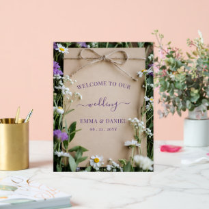 Rustikales botanisches Willkommensschild für eine Acrylschild