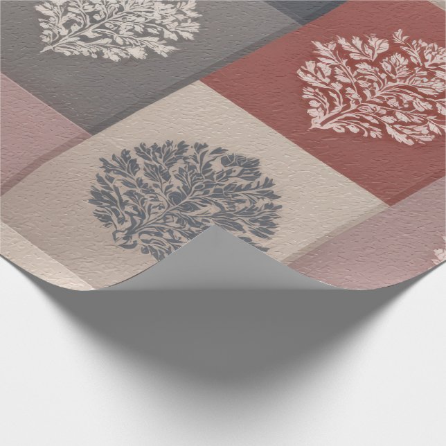 Rustikales botanisches Wrapping Paper | Vintager B Geschenkpapier (Ecke)