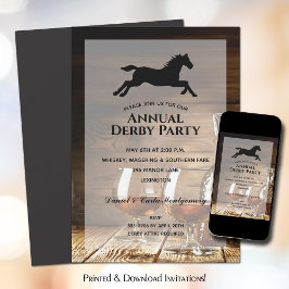 Rustikales Bourbon Derby Party Einladung