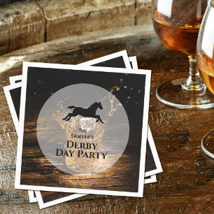 Rustikales Bourbon Derby Pferderennen Serviette