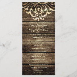 Rustikales Brauerei Damaskus Vintage Hochzeitsprog Programm