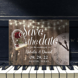 Rustikales Brauerei Hochzeitsstall Save the Date Ankündigungspostkarte