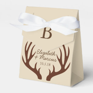 Rustikales Braun Hirsche Antlers Coupels Namen Geschenkschachtel