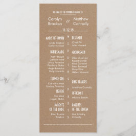 Rustikales Braun-Hochzeitsprogramm 2 Programm