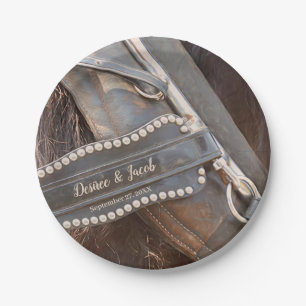 Rustikales Braun-Western Pappteller