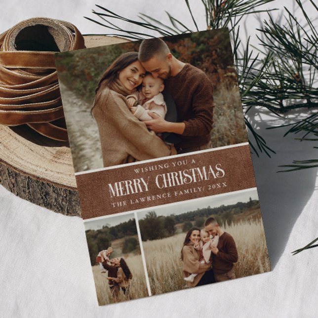 Rustikales Braun Winter Weihnachten 3 FotoCollage (Von Creator hochgeladen)